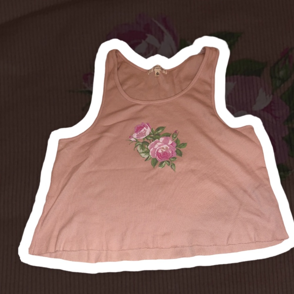 Urban Outfitters Pastel Pink Floral Crop Tank